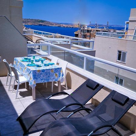 Sea View New Penthouse Terrace & Garage Parking Apartment St. Paul's Bay Bagian luar foto
